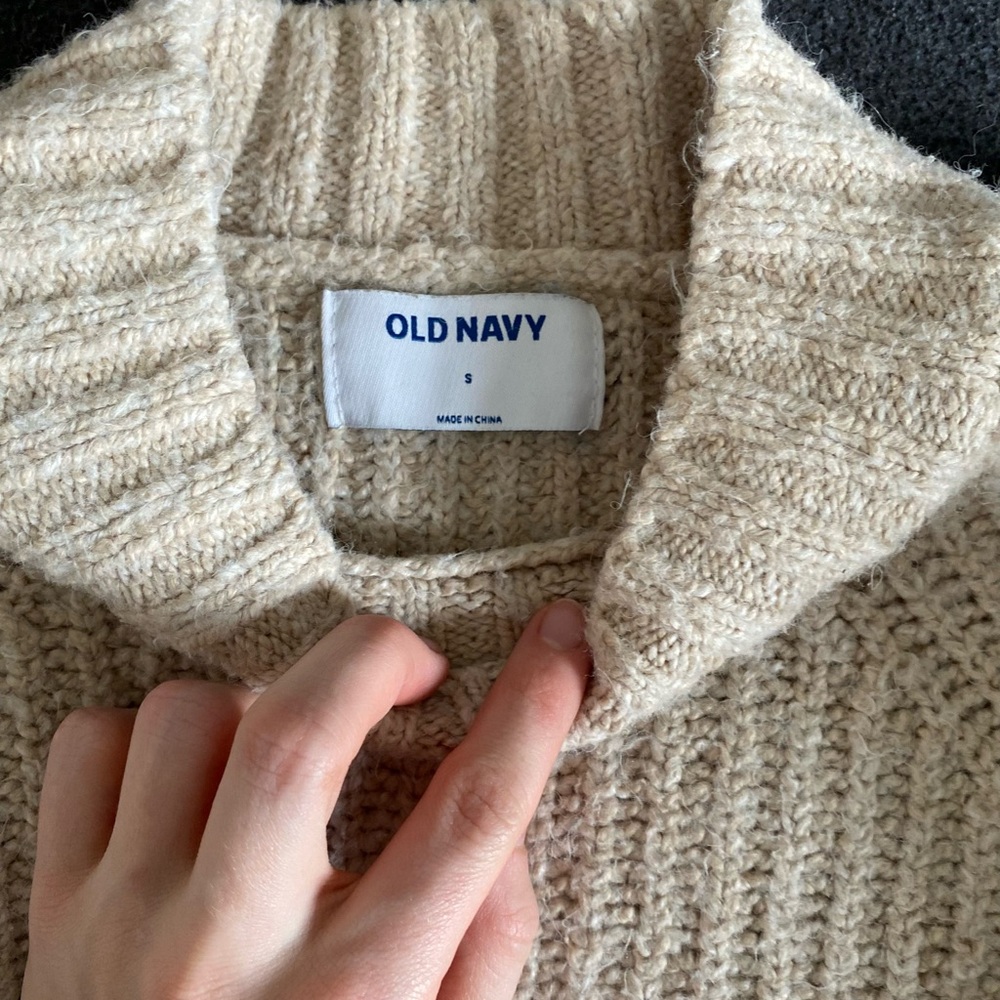Old Navy Cream Turtleneck Sweater - Picture 2 of 2